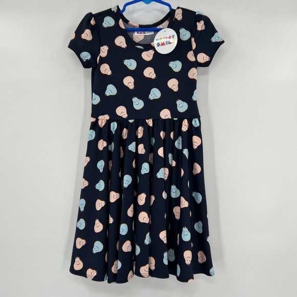 Dot Dot Smile Girl's Cap Dress 3-4 NWT Navy Blue Pear Print - Picture 1 of 6